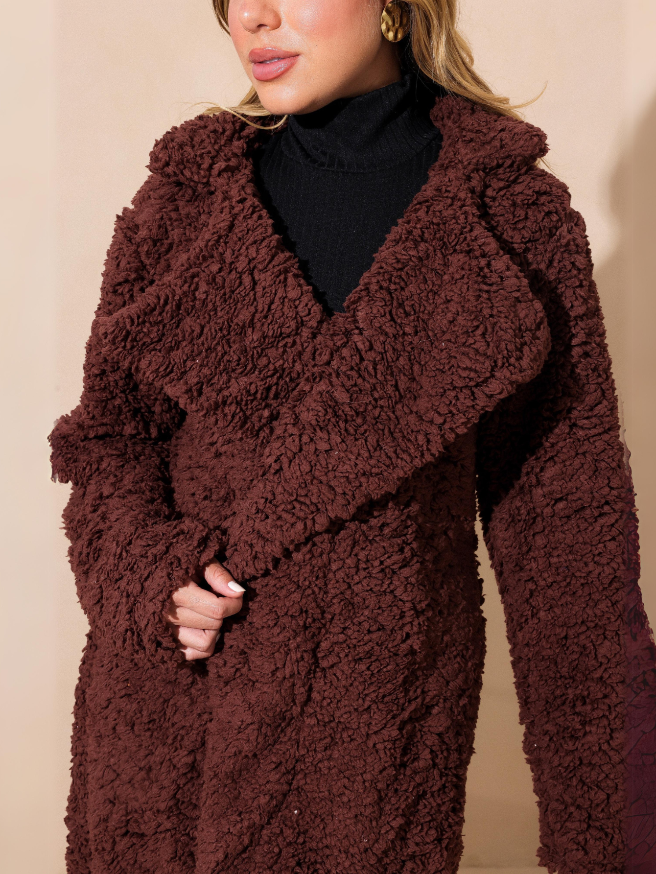 Long Teddy Coat Synthetic Fur Alaska