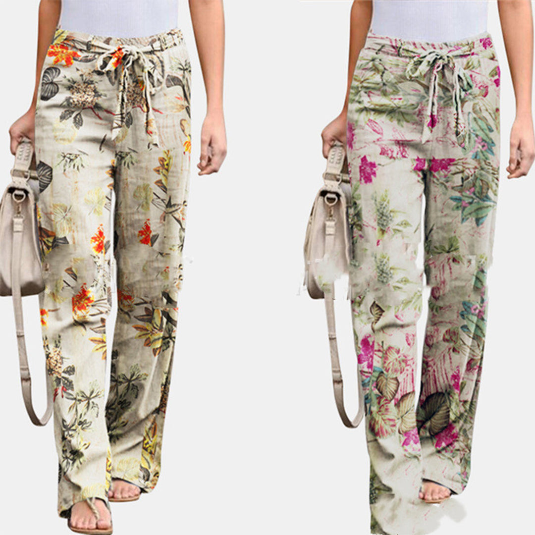 REINA | Elegant leisure pants with floral print