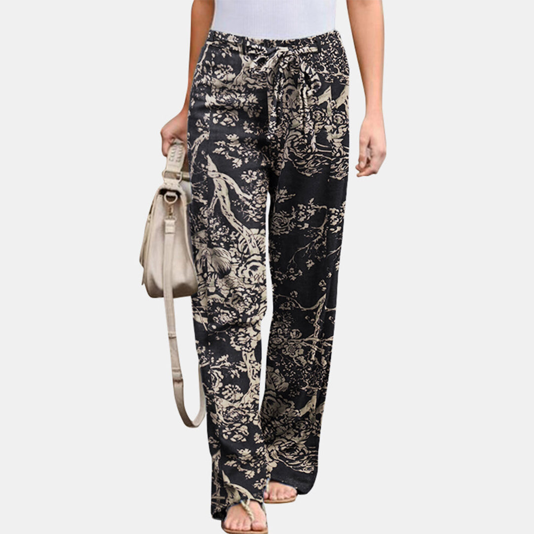 REINA | Elegant leisure pants with floral print