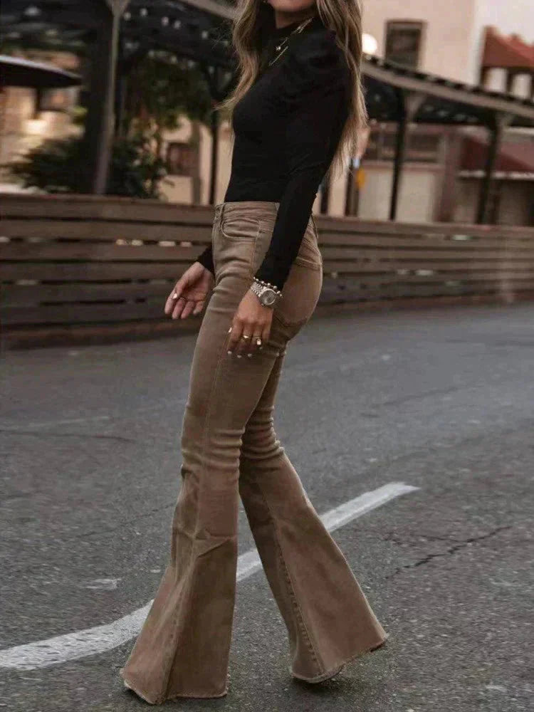 BRIANA | Trendy Flared Corduroy Pants