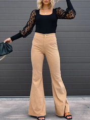 BRIANA | Trendy Flared Corduroy Pants
