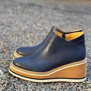Zip-Side Platform Ankle Boots