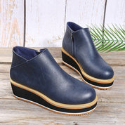 Zip-Side Platform Ankle Boots