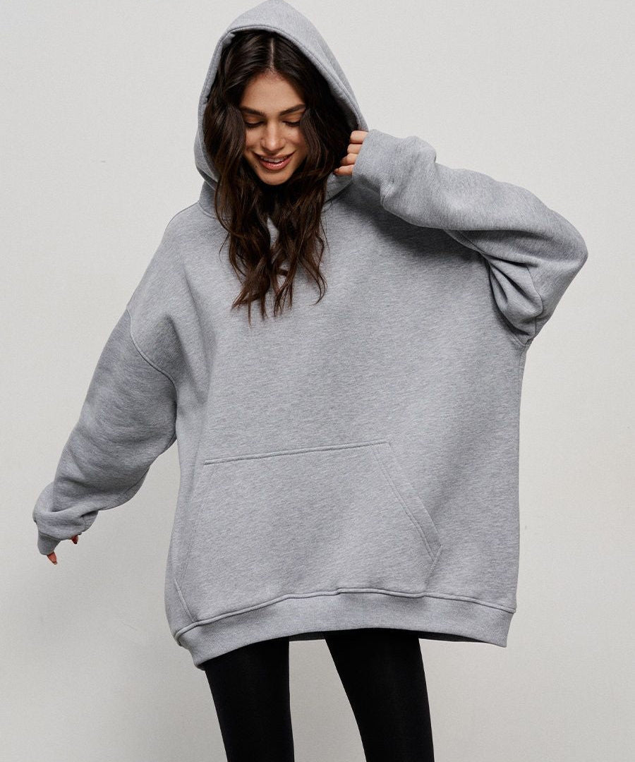 Premium Fleece Pure Color Heavyweight Biggy Hoodie