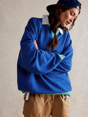 Übergroßes Sweatshirt mit Farbblock-Design und Lagen-Langarm