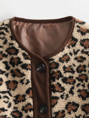 Women's Retro Leopard Faux Shearling Coat