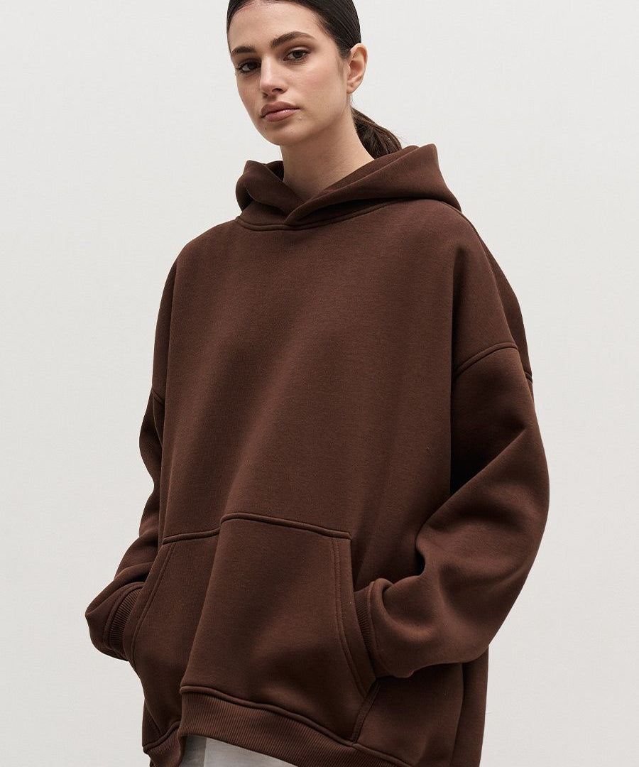 Premium Fleece Pure Color Heavyweight Biggy Hoodie