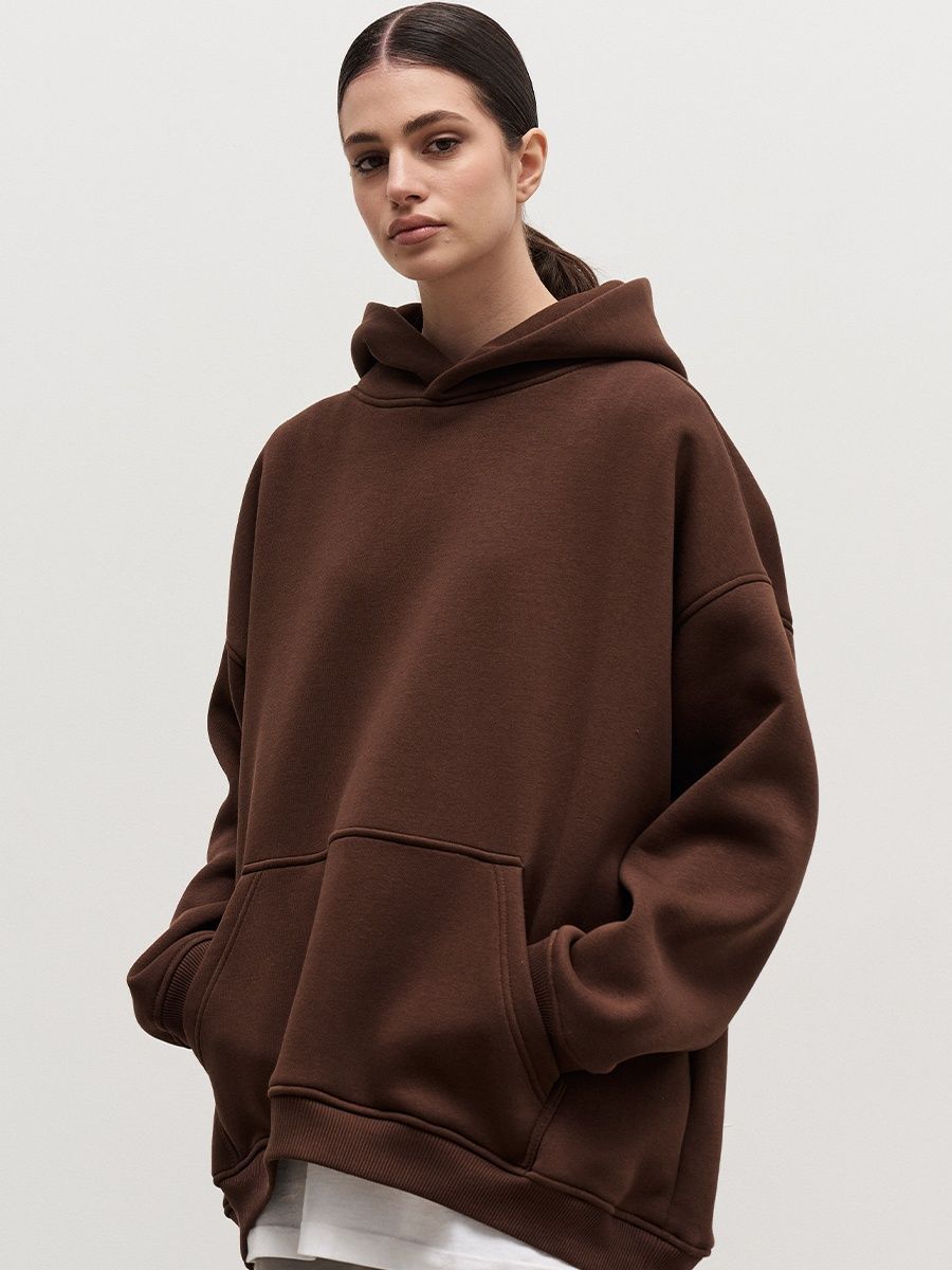 Premium Fleece Pure Color Heavyweight Biggy Hoodie