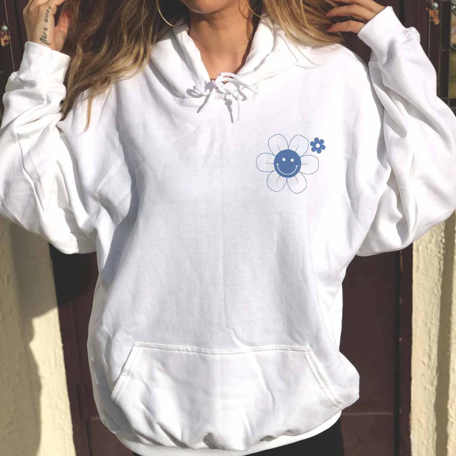 Sweat à capuche imprimé fleurs 10 raisons de sourire