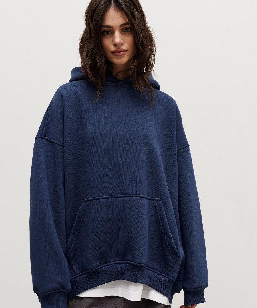 Premium Fleece Pure Color Heavyweight Biggy Hoodie