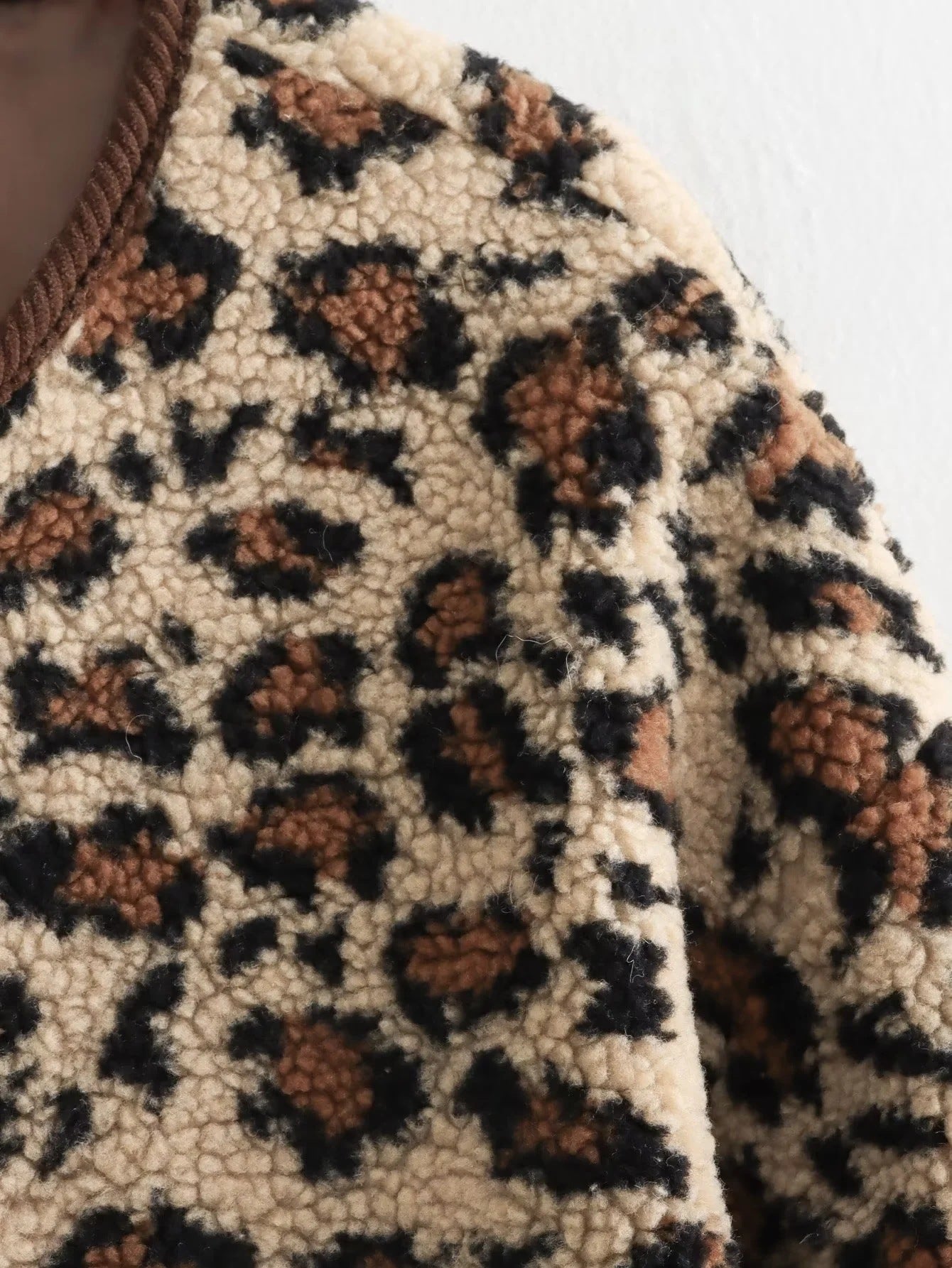 Women's Retro Leopard Faux Shearling Coat