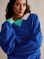 Übergroßes Sweatshirt mit Farbblock-Design und Lagen-Langarm
