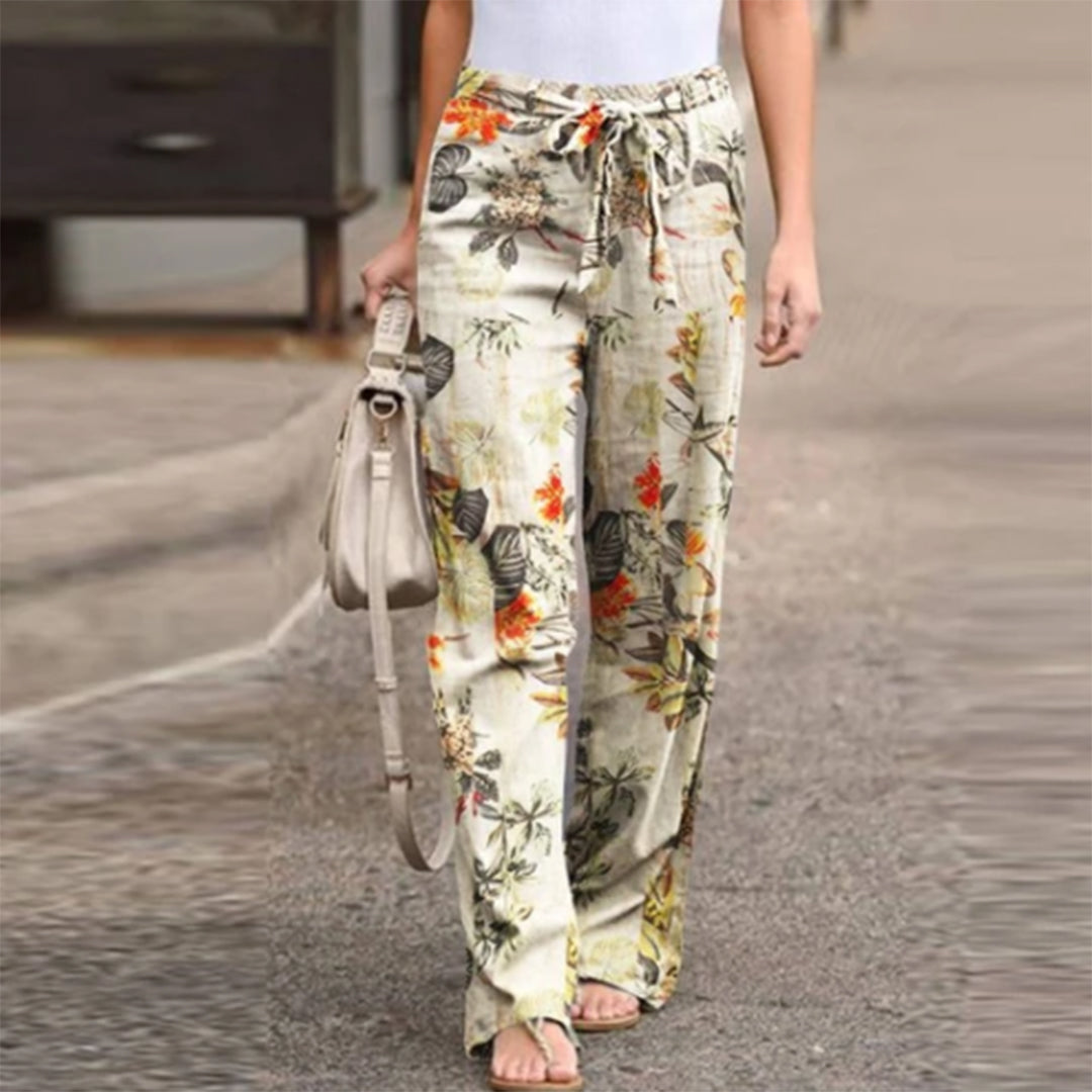 REINA | Elegant leisure pants with floral print