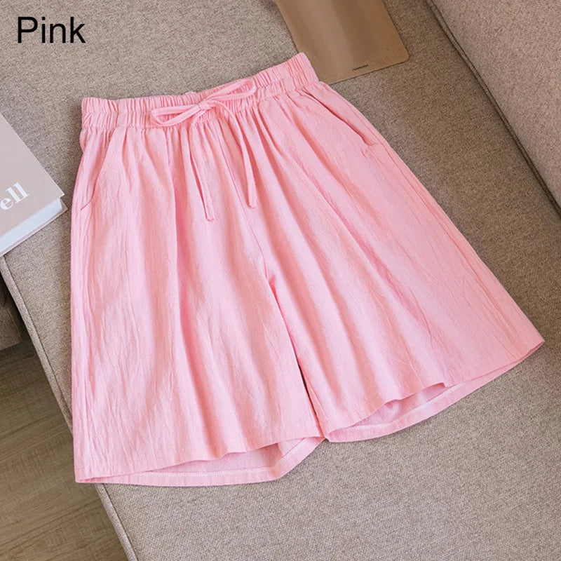 FINA | Mid-length cotton and linen shorts