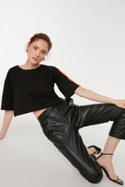 Diana | Elegant Faux Leather Pants