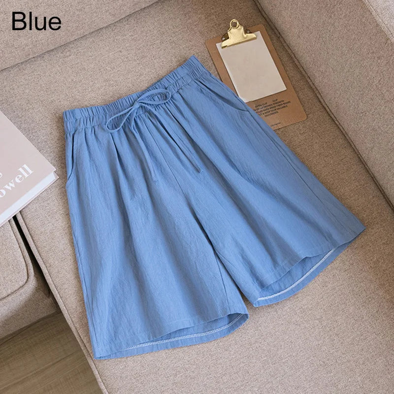 FINA | Mid-length cotton and linen shorts