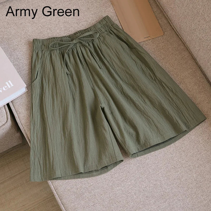 FINA | Mid-length cotton and linen shorts