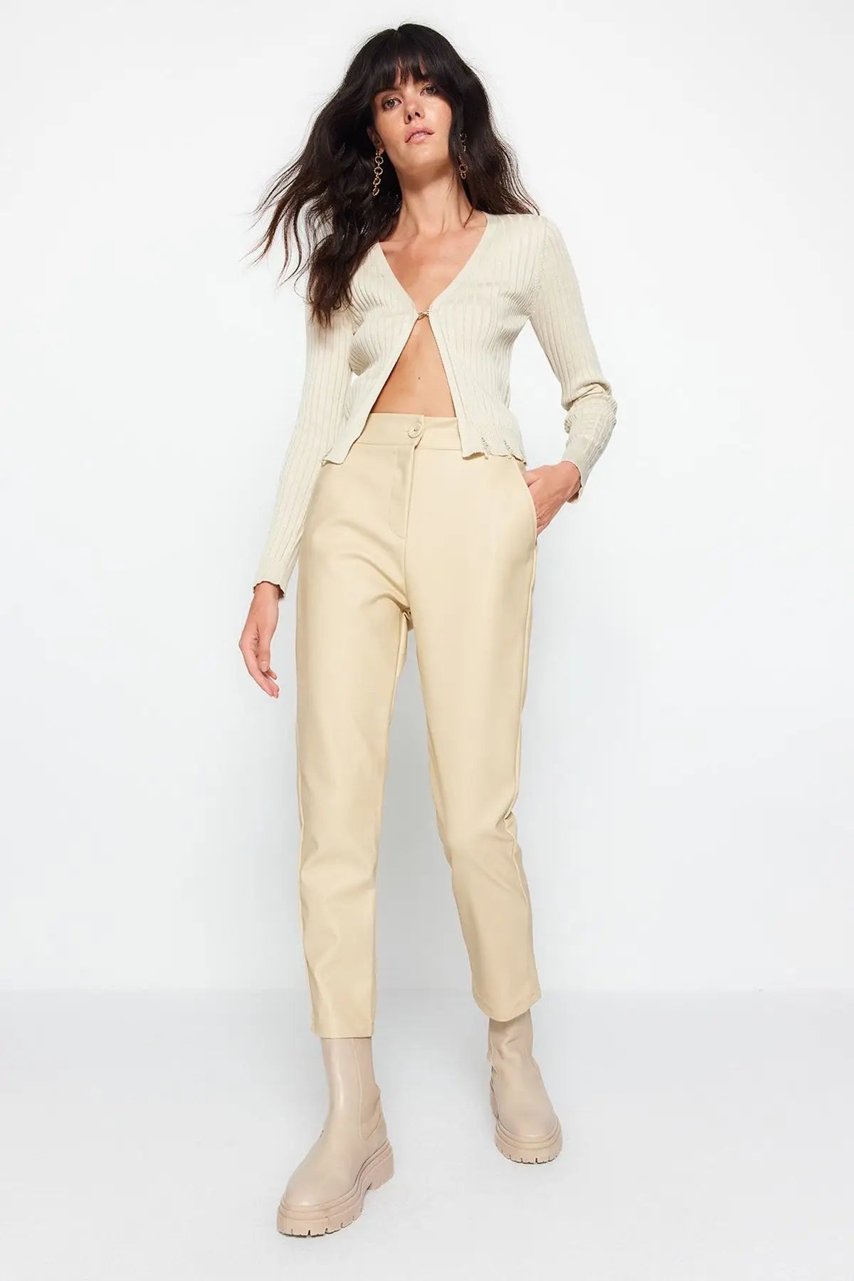 Diana | Elegant Faux Leather Pants