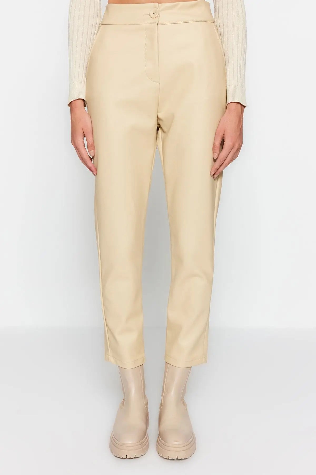 Diana | Elegant Faux Leather Pants