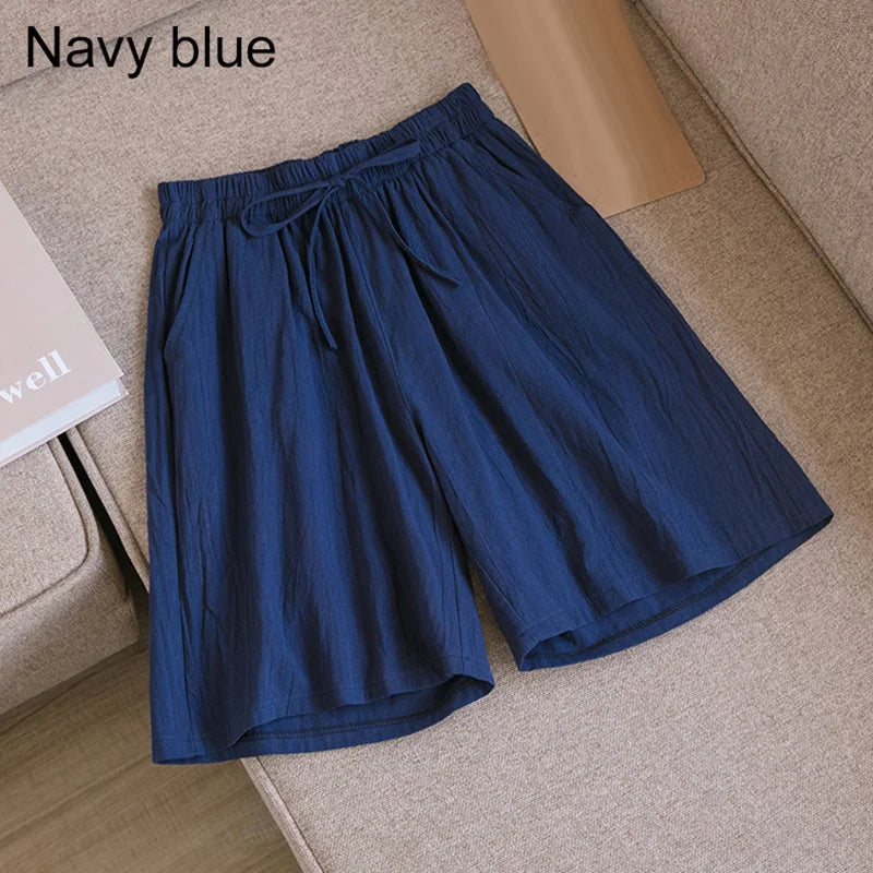 FINA | Mid-length cotton and linen shorts