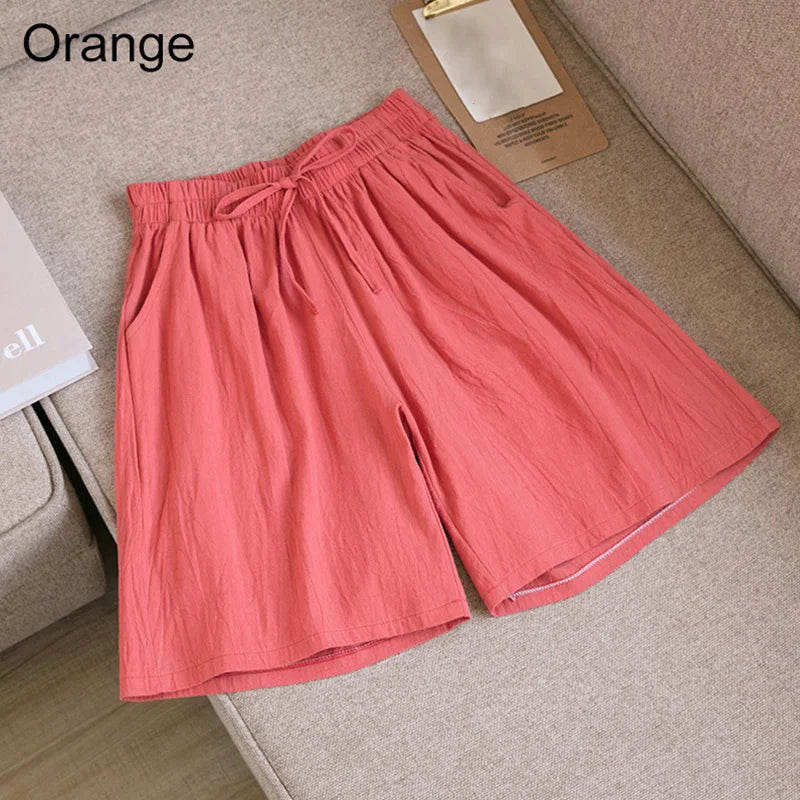 FINA | Mid-length cotton and linen shorts