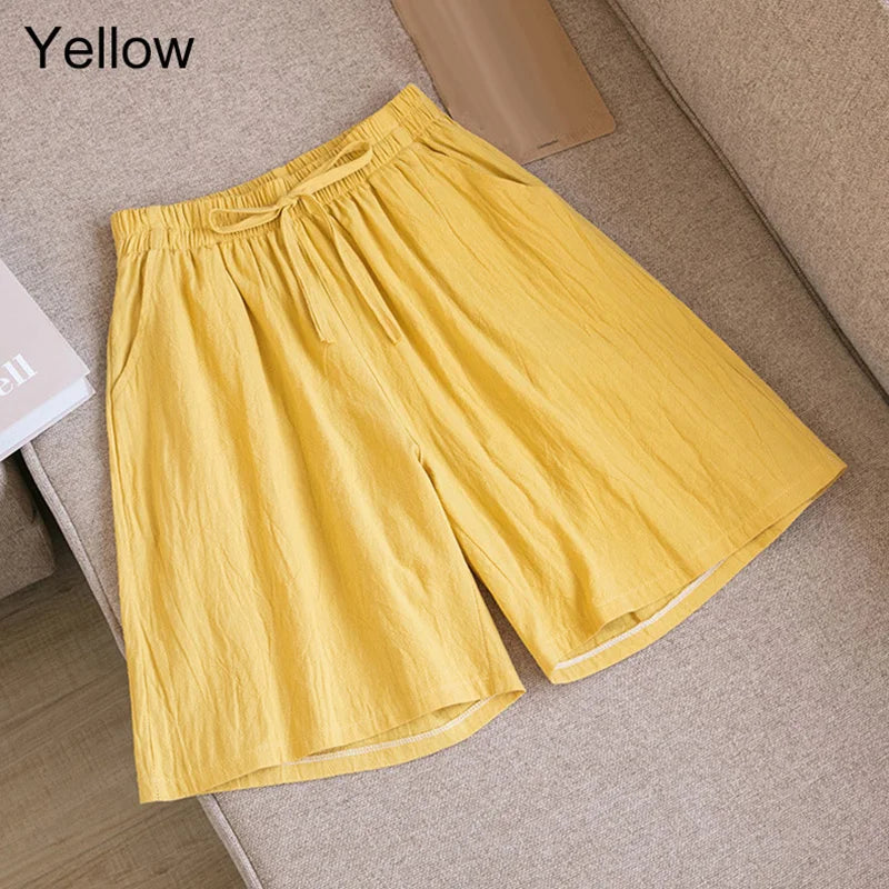 FINA | Mid-length cotton and linen shorts