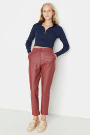 Diana | Elegant Faux Leather Pants