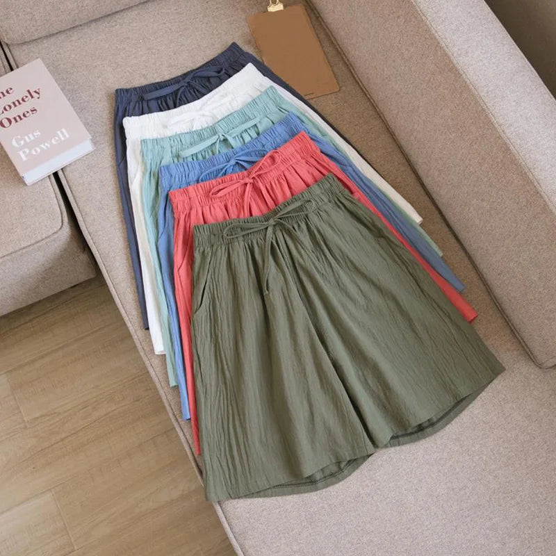 FINA | Mid-length cotton and linen shorts