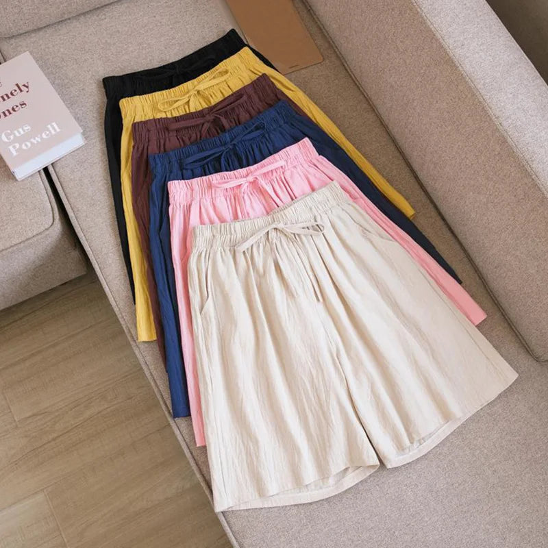 FINA | Mid-length cotton and linen shorts
