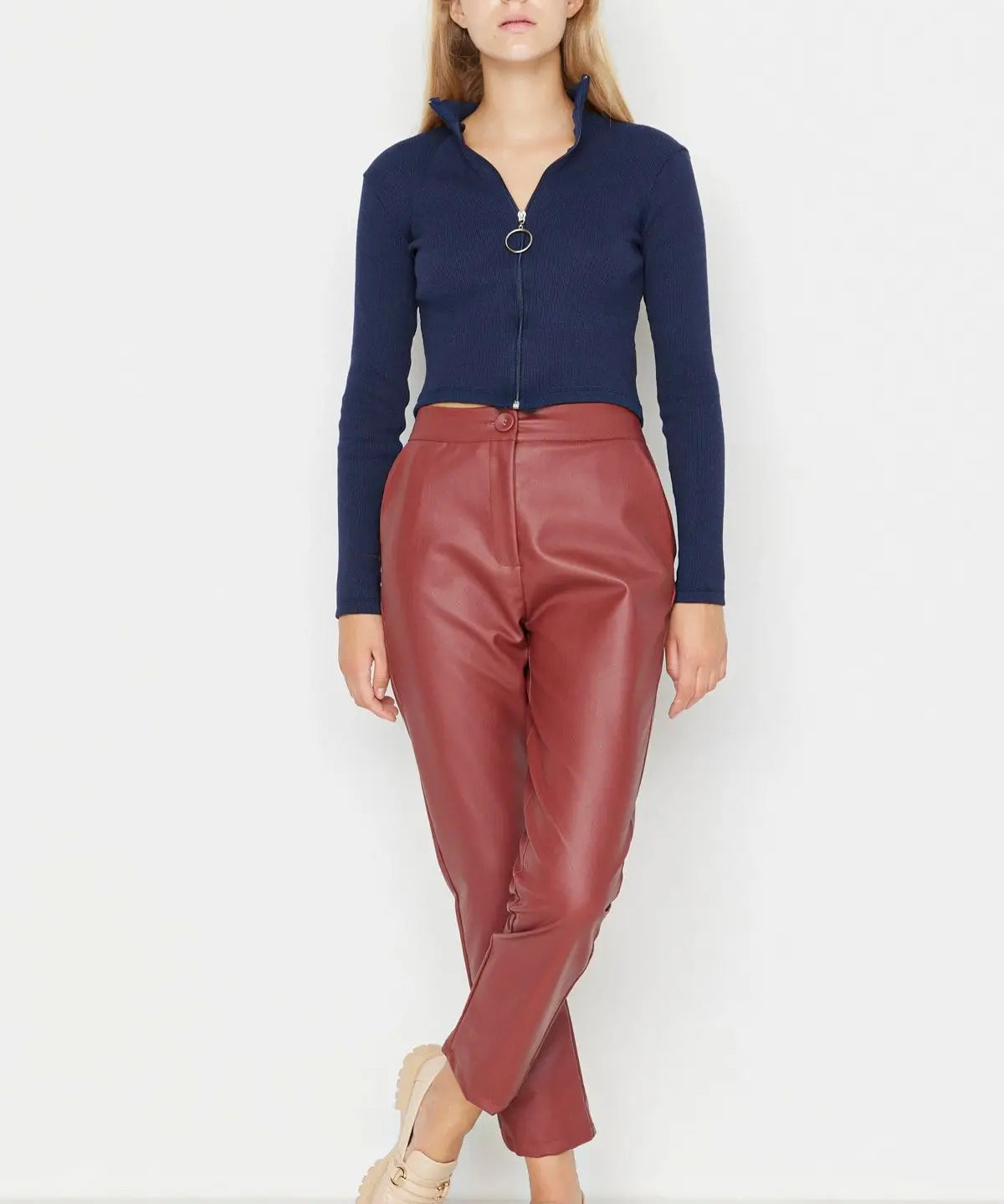 Diana | Elegant Faux Leather Pants