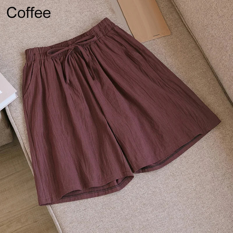 FINA | Mid-length cotton and linen shorts
