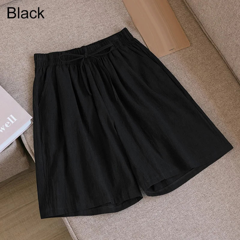 FINA | Mid-length cotton and linen shorts