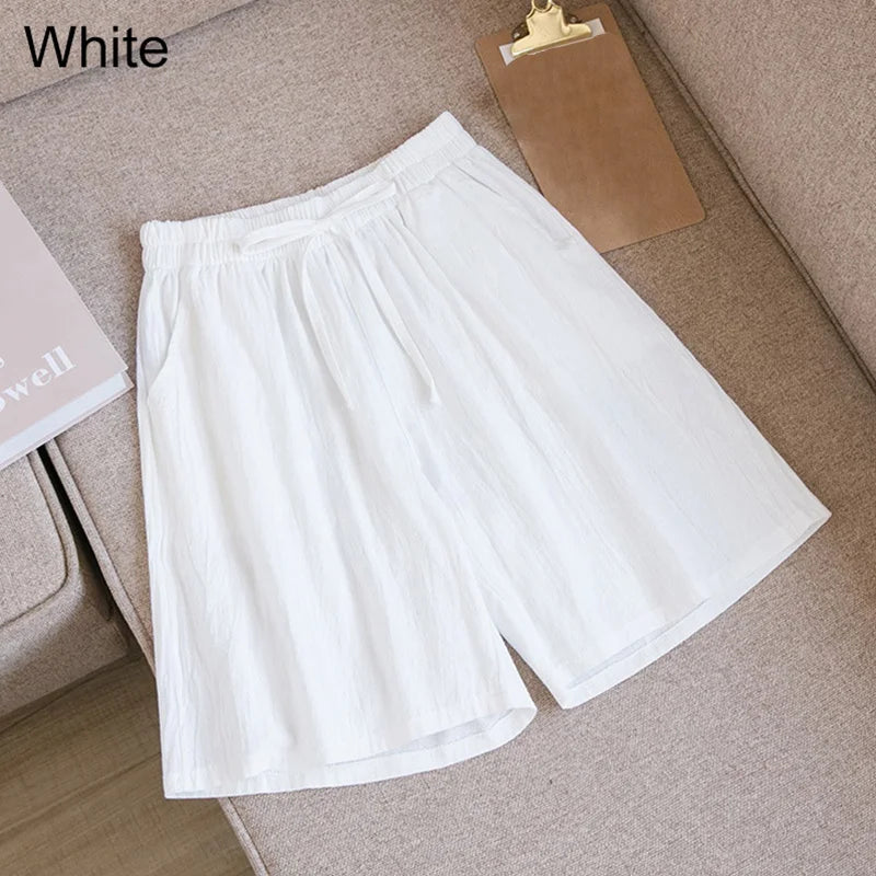 FINA | Mid-length cotton and linen shorts