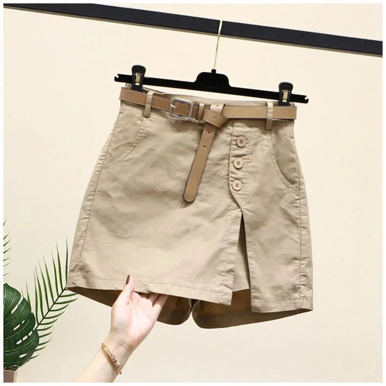 SUZY | Wrap Skort with Buttons and Pockets