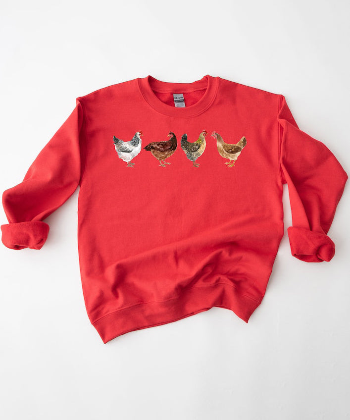 Women's Crazy Chicken Crewneck Sweatshirt