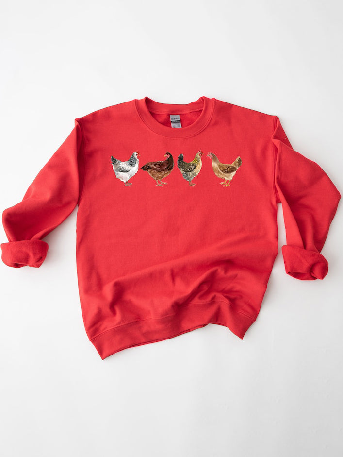 Women's Crazy Chicken Crewneck Sweatshirt