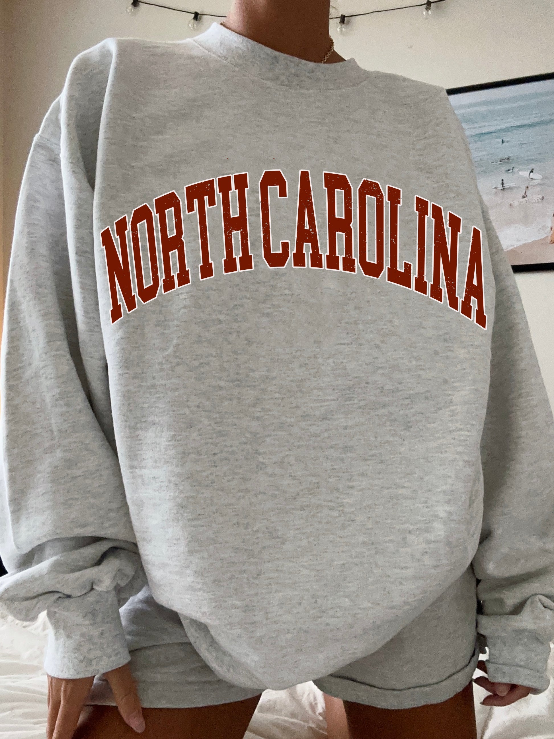 Oversized North Carolina Crew Neck Sweatshirt