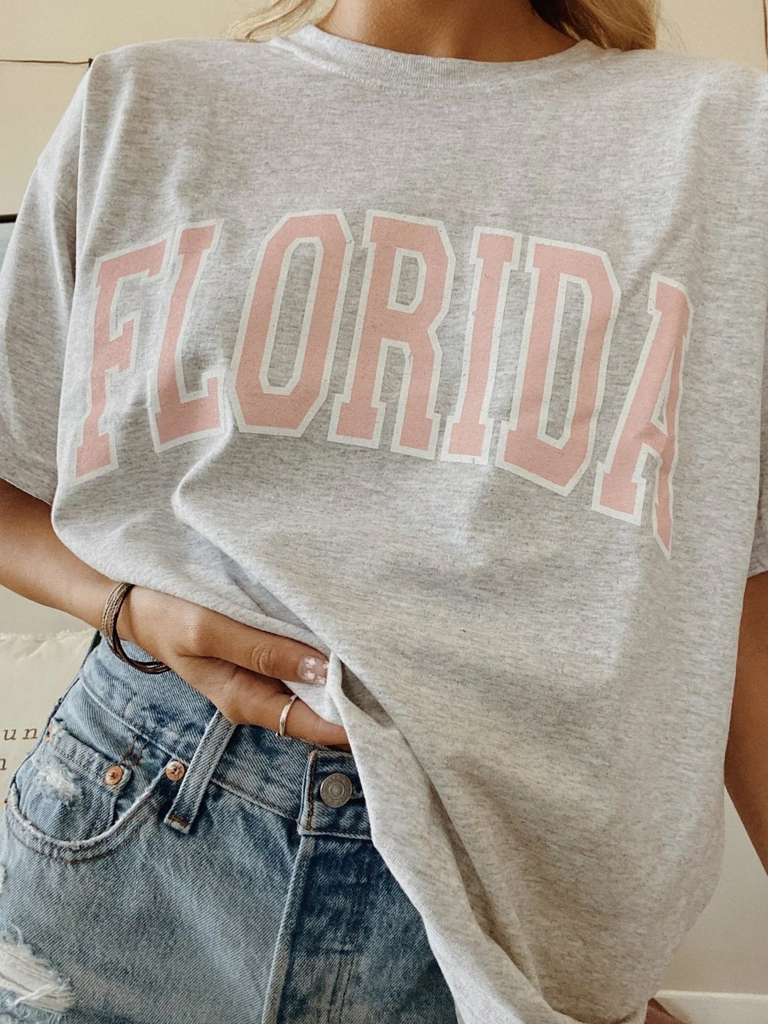 Ladies Florida Printed Oversized T-Shirt