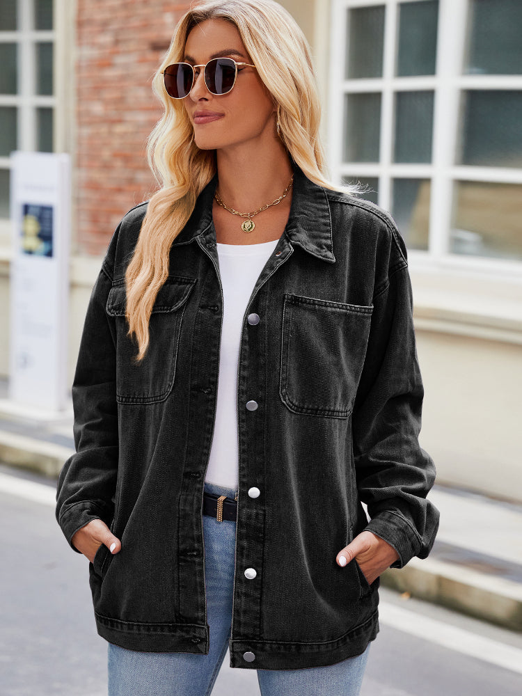 Women's Vintage Button Up Denim Jacket