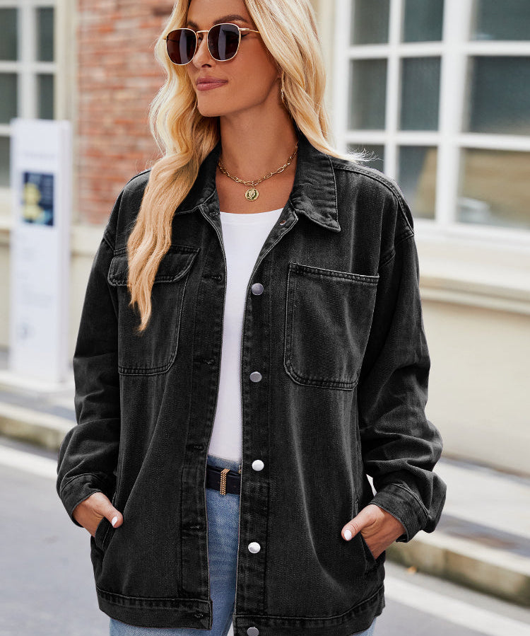 Women's Vintage Button Up Denim Jacket
