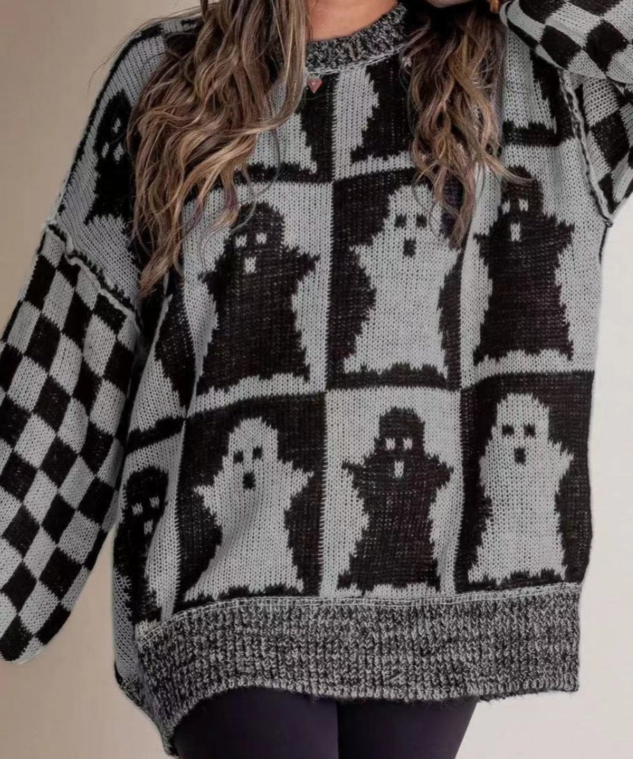 Women's Oversized Ghost Knitted Sweater
