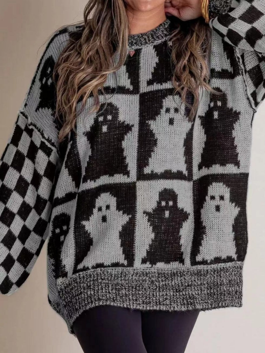Women's Oversized Ghost Knitted Sweater
