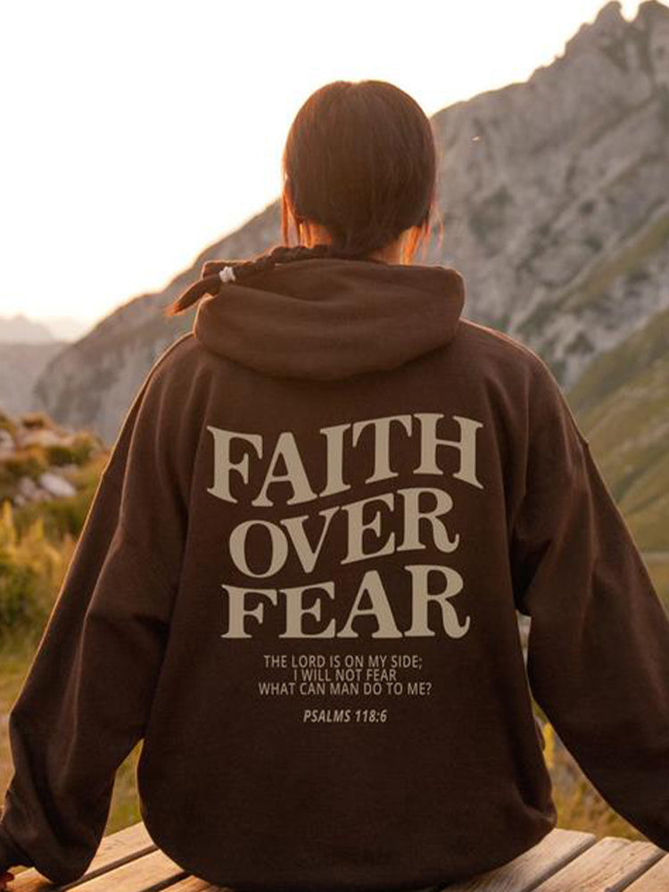 Women's Inspirational Faith Over Fear The Lord In On My Side Hoodie