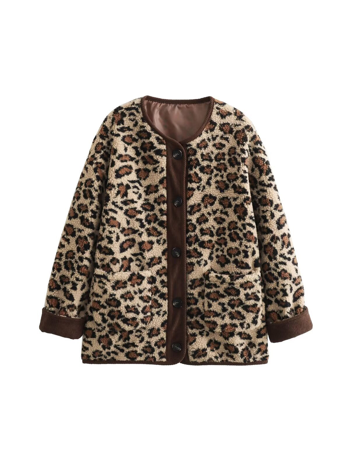 Women's Retro Leopard Faux Shearling Coat