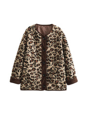 Women's Retro Leopard Faux Shearling Coat