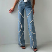 ZELENA | Jean Detail Rhinestones