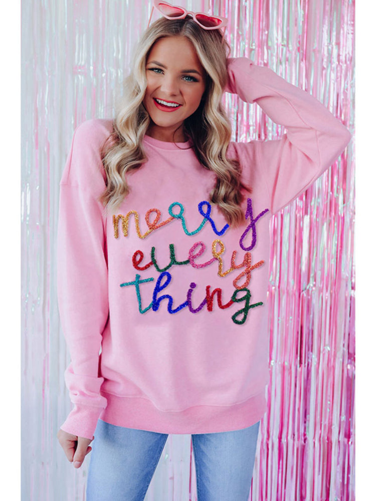Women's Merry Everything Long Sleeves Pullover Sweatshirt