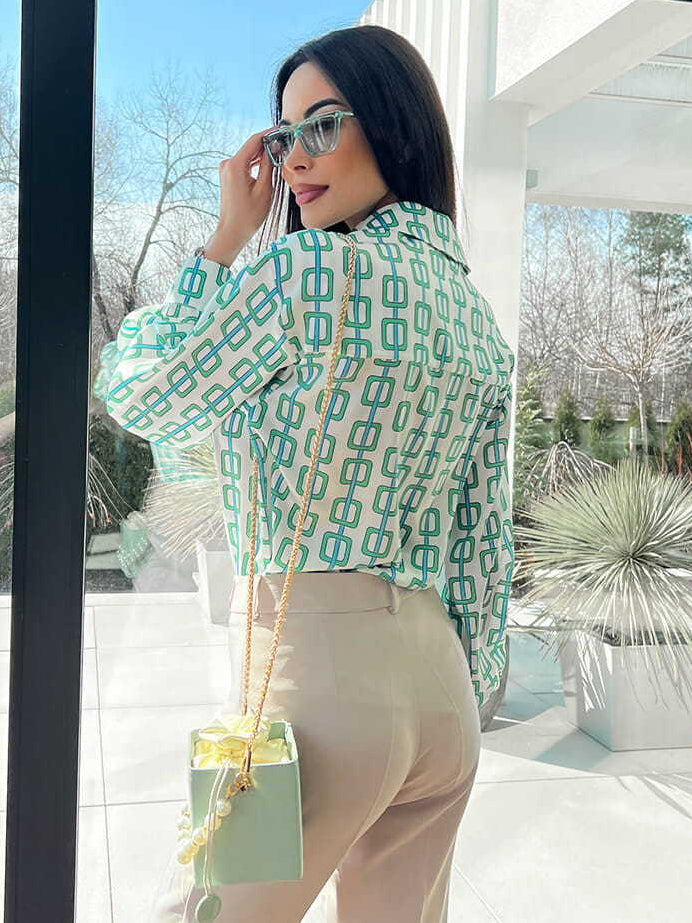 Chic Soho Long Sleeve Button-Up Collared Blouse