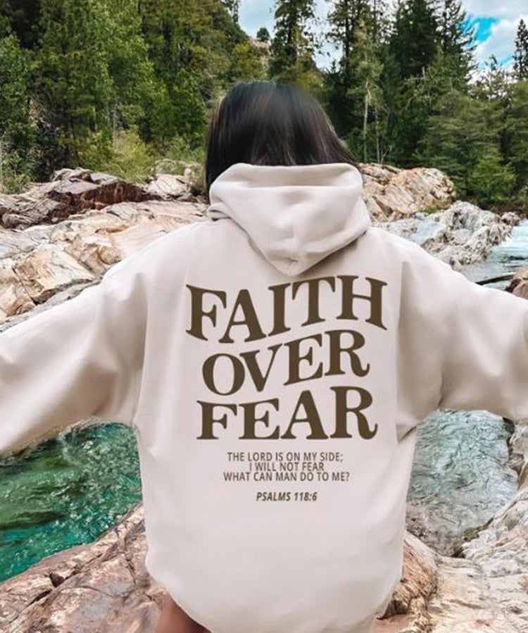 Women's Inspirational Faith Over Fear The Lord In On My Side Hoodie