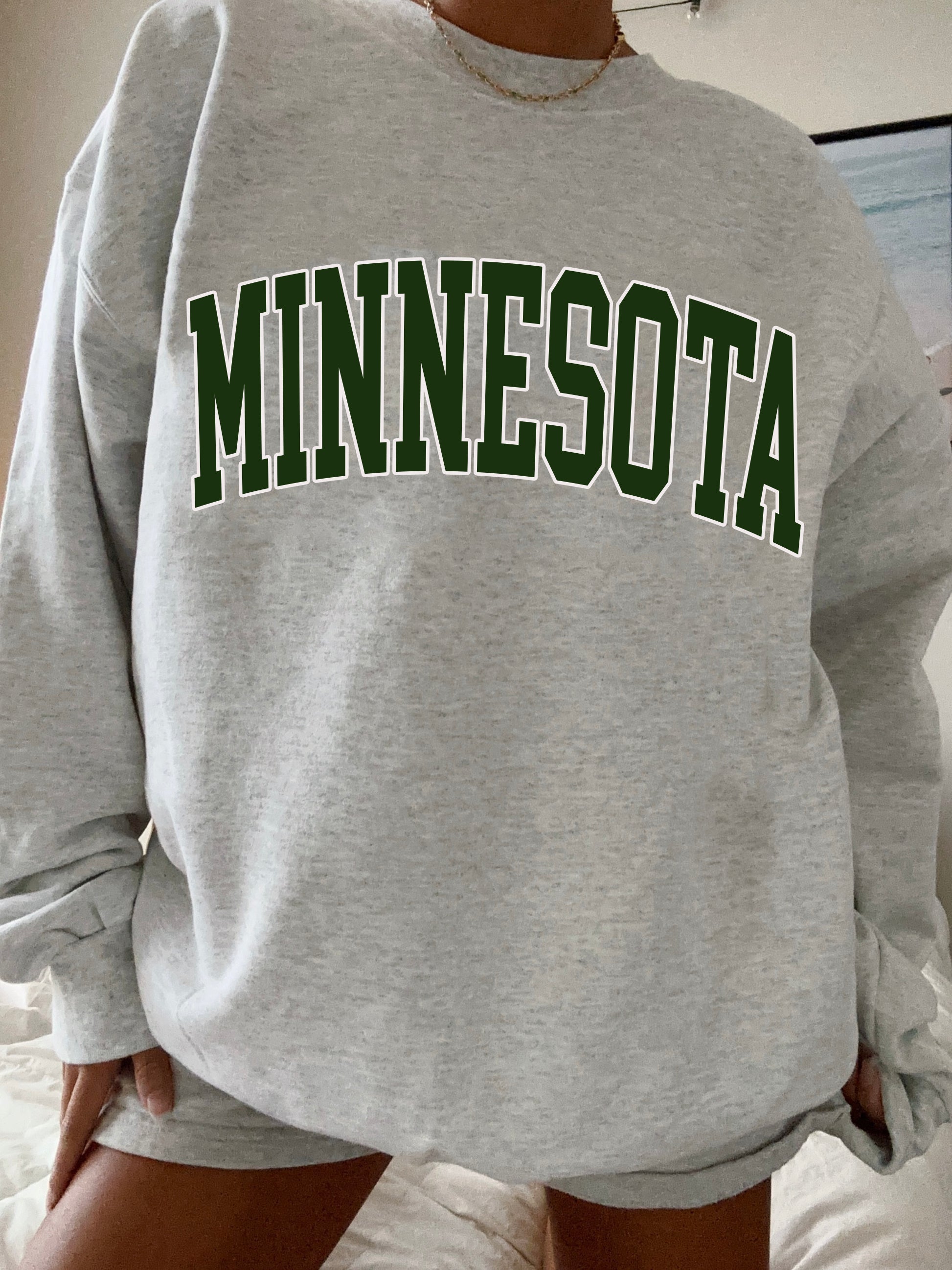 Oversized Minnesota Crew Neck Sweatshirt